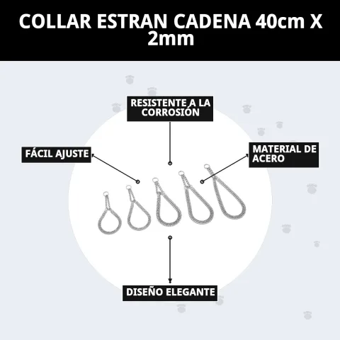 Accessoire métallique du collier étrangleur chaîne 40 cm x 2 mm