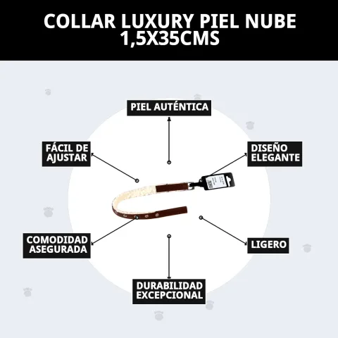 Emballage et présentation du collier luxury cuir nube de Compa Pattes