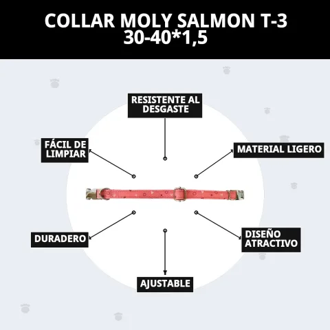 Emballage et présentation du collier Moly Salmon T-3 chez Compa Pattes