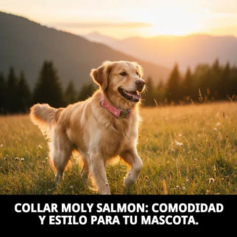 Collier Moly Salmon en nylon couleur saumon pour chiens
