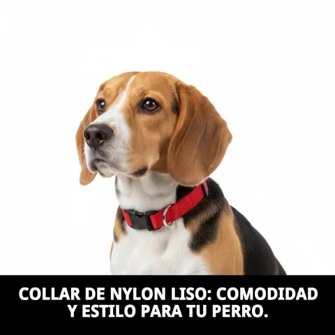 Collier nylon lisse ajustable avec boucle métallique pour chiens actifs