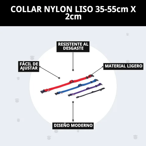 Collier nylon bleu confortable pour chiens chez Compa Pattes