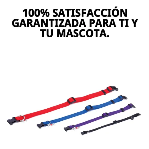 Colliers nylon lisse en noir et rose sur fond blanc