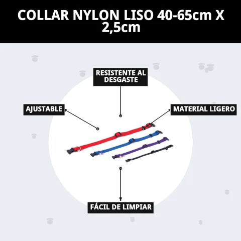 Taille réglable du collier nylon lisse pour animaux