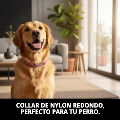 Collier nylon rond évitant les nœuds dans le pelage d'un chien à poils longs