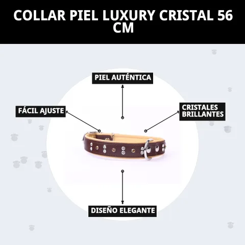 Packaging du collier cuir luxury cristal 56 cm Compa Pattes