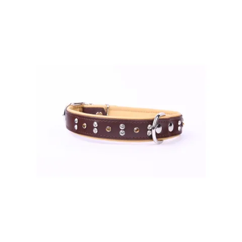 Fermeture et boucle du collier cuir luxury cristal 56 cm