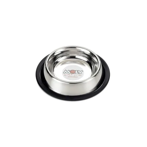 Gamelle acier inoxydable pour petits chiens et chats sur surface plane