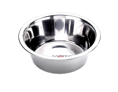 Vue de dessus de la gamelle acier inoxydable pour chiens petits