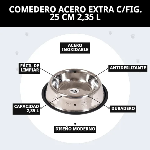 Gamelle acier inoxydable extra avec motifs découpés pour chiens