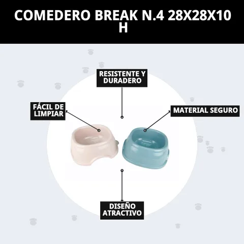 Matériau résistant et design ergonomique de la gamelle Break N.4 pour animaux