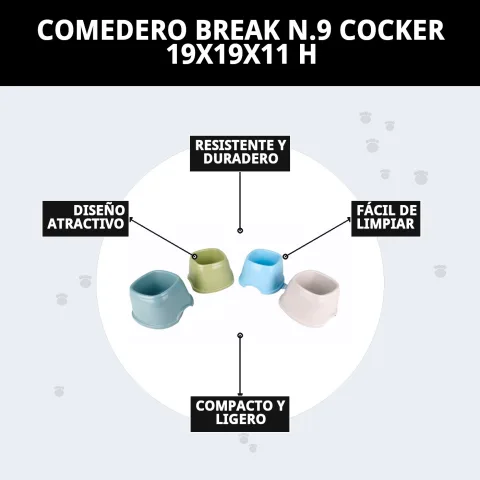 Gamelle Break N.9 Cocker dans un environnement domestique pour alimentation canine