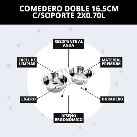 Gamelle double avec support et deux compartiments