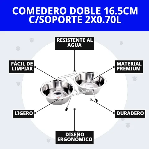 Vue du dessus de la gamelle double avec capacité totale
