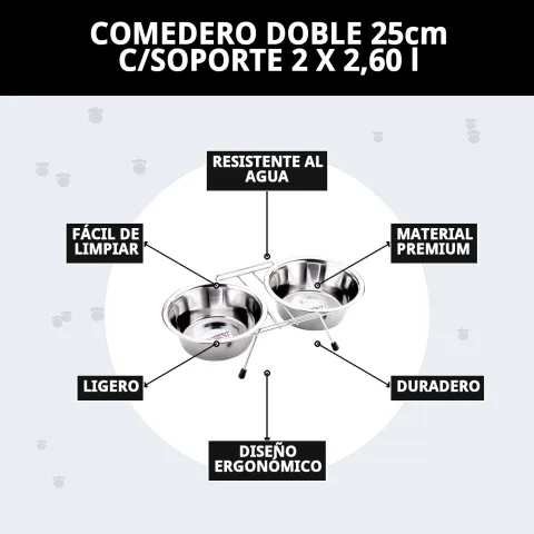 Gamelle double utilisée par un chien de taille moyenne
