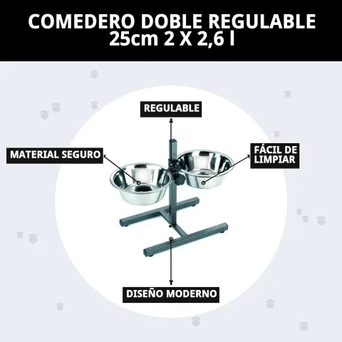 Gamelle double réglable 25 cm en environnement domestique
