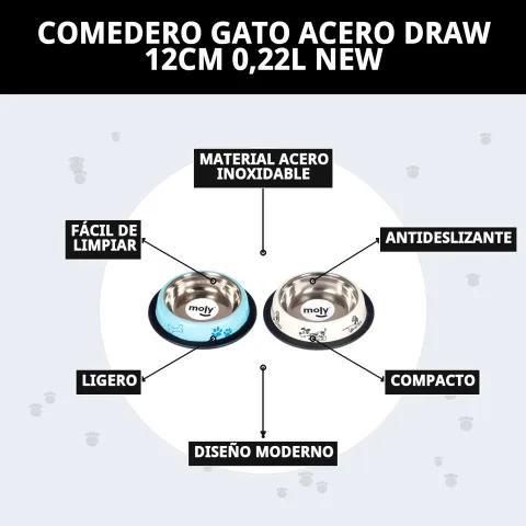 Gamelle Draw avec autres accessoires pour chat chez Compa Pattes