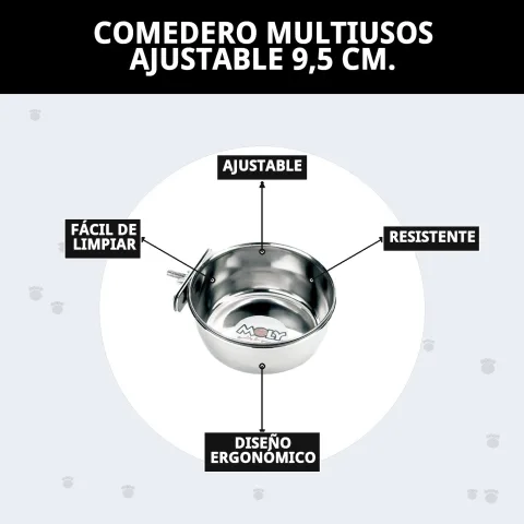 Vue latérale de la gamelle multiusage ajustable 9,5 cm