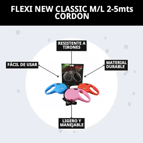 Emballage et présentation de la laisse Flexi New Classic M/L chez Compa Pattes