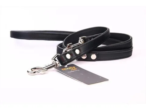 Laisse cuir luxury 220 cm couleur rose vue complète