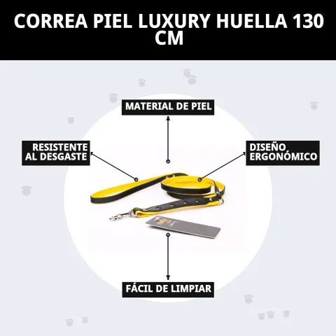 Laisse Luxury Huella enroulée montrant sa texture et sa couleur
