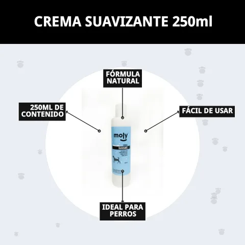 Crème adoucissante Moly dans un environnement de bain pour animaux