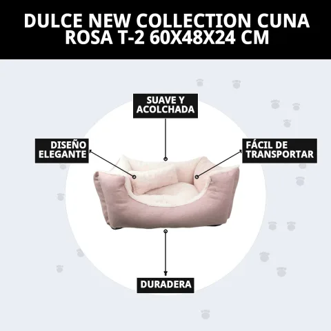 Vue latérale de la corbeille pour chiens DULCE NEW COLLECTION