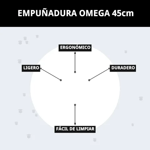 Poignée Omega 45 cm présentée sur fond blanc