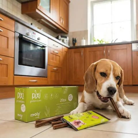 Détail des barres de poulet naturel riche en protéines pour chiens