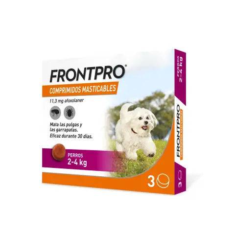 Comprimés masticables FRONTPRO 11 mg antiparasitaire pour chiens contre puces et tiques