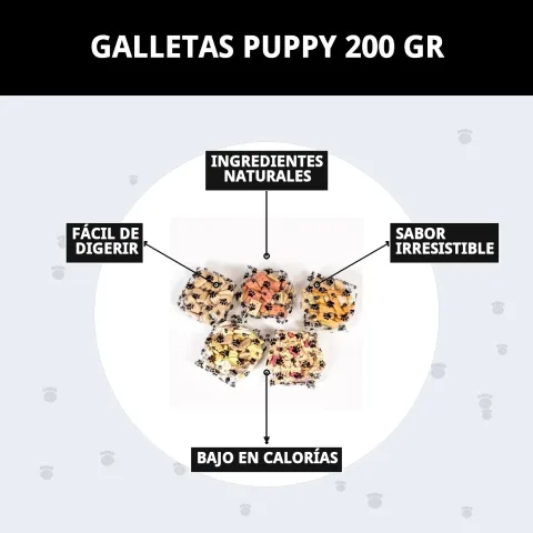 Présentation 200 g des Biscuits Puppy Moly pour chiens