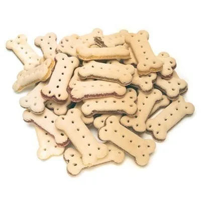 Détail texture croquante biscuits sandwich pour chiens