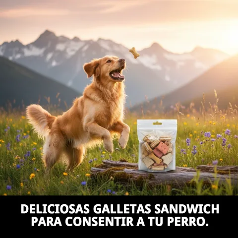 Chien dégustant des Biscuits Sandwich Fourrés Moly