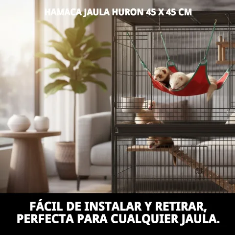 Hamac pour furets avec ventilation adaptée dans la cage
