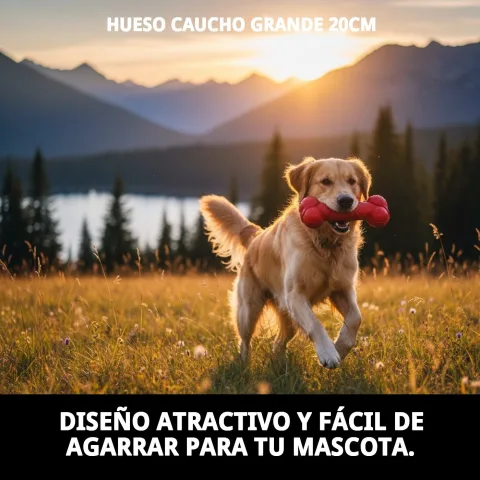 Vue latérale de l'os en caoutchouc de 20 cm pour chiens