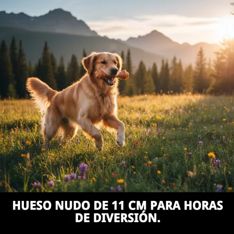 Détail du double nœud résistant de l'os pour chiens
