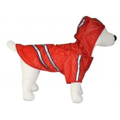 Détail des éléments réfléchissants de l'imperméable pour chiens