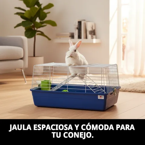 Détail des plateaux amovibles pour un nettoyage facile dans la cage pour lapin