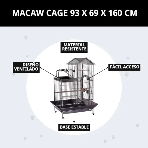 Fermeture sécurisée de la cage pour guacamays