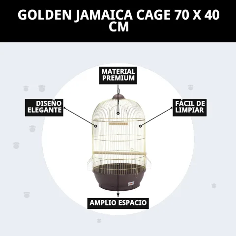 Fermeture sécurisée de la porte de la cage Jamaica Dorée