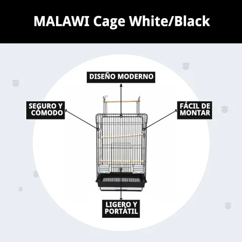Cage Malawi avec multiples ouvertures pour ventilation