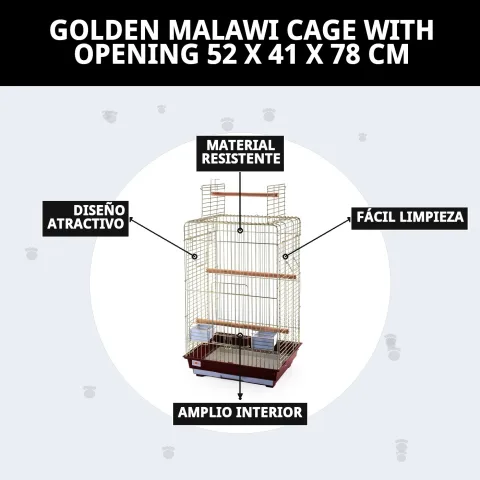 Cage Malawi Dorée prête pour le transport ou un voyage