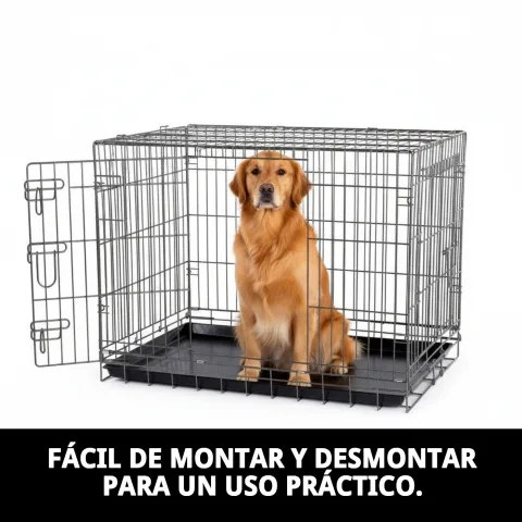 Chien se reposant confortablement dans la cage métallique Moly
