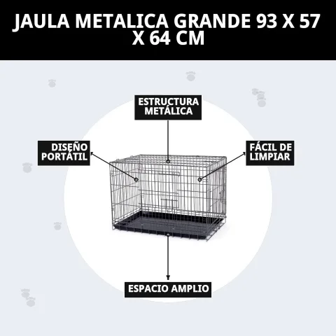 Cage métallique pour chiens avec ventilation optimale et design sécurisé
