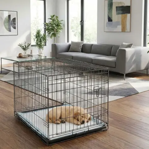 Cage Métallique Petite pour Chiens 61x44x50 cm Moly | Sécurisée, Résistante et Pliable