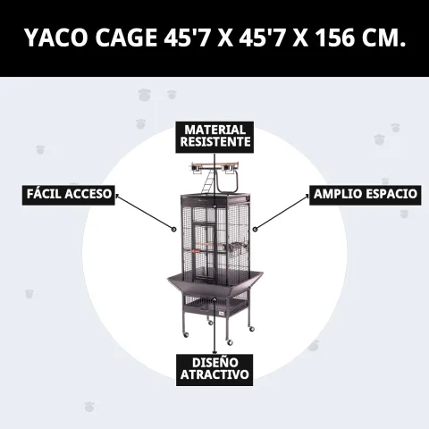 Vue supérieure de la cage Yaco mettant en avant son espace intérieur