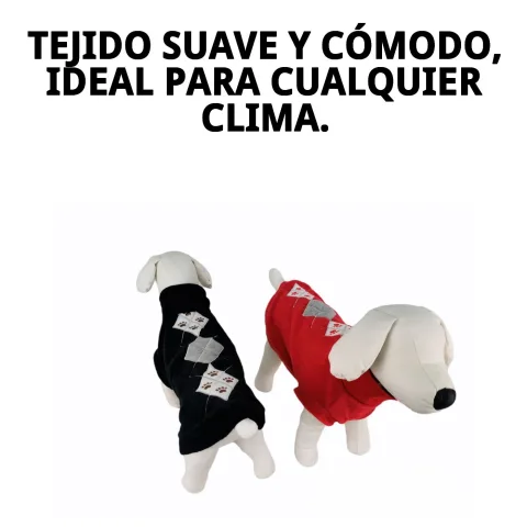 Pull pour chien avec motif losanges couleur neutre