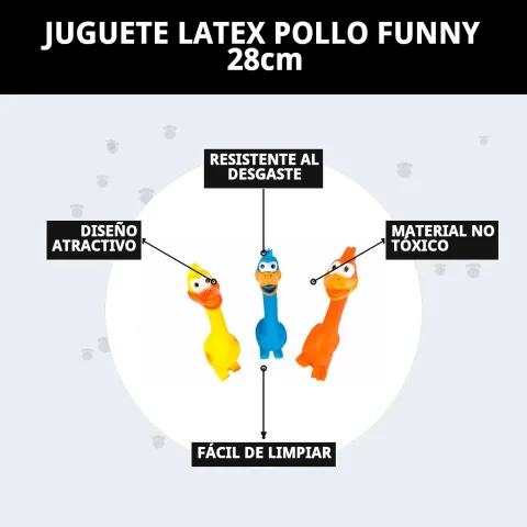 Emballage du jouet en latex Poulet Funny pour chiens