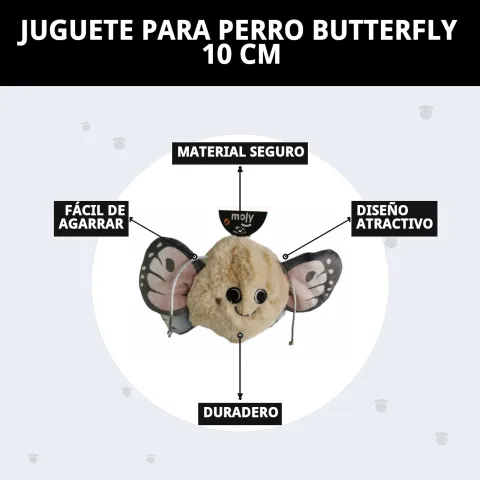 Comparaison de taille du jouet Butterfly pour chiens petits
