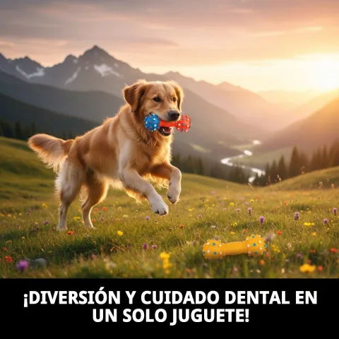 Chien mâchant le jouet dentaire vinyle haltère 16 cm